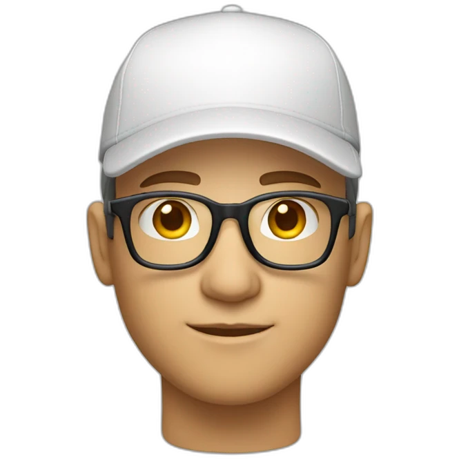 Product designer white male in cap and glasses emoji