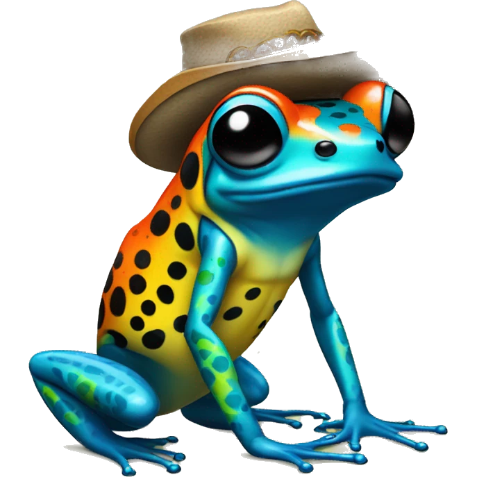 poison arrow frog with hippie outfit emoji