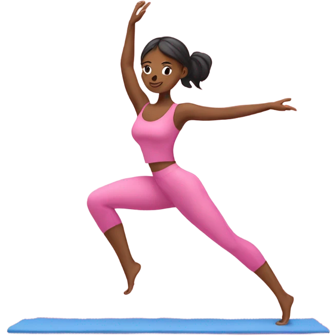 Woman doing pilates in pink clothes emoji
