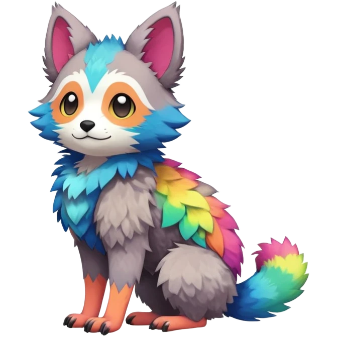 Colorful Kawaii Trico FurSona Fakemon Full Body emoji
