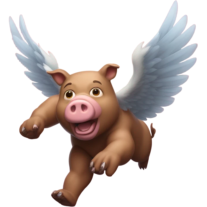 Flying man bear pig emoji