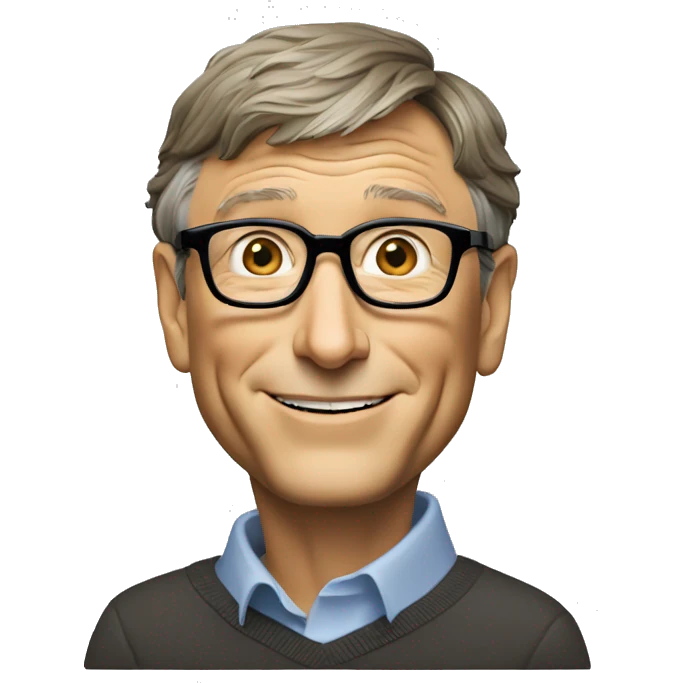 bill gates with a microsoft computer emoji
