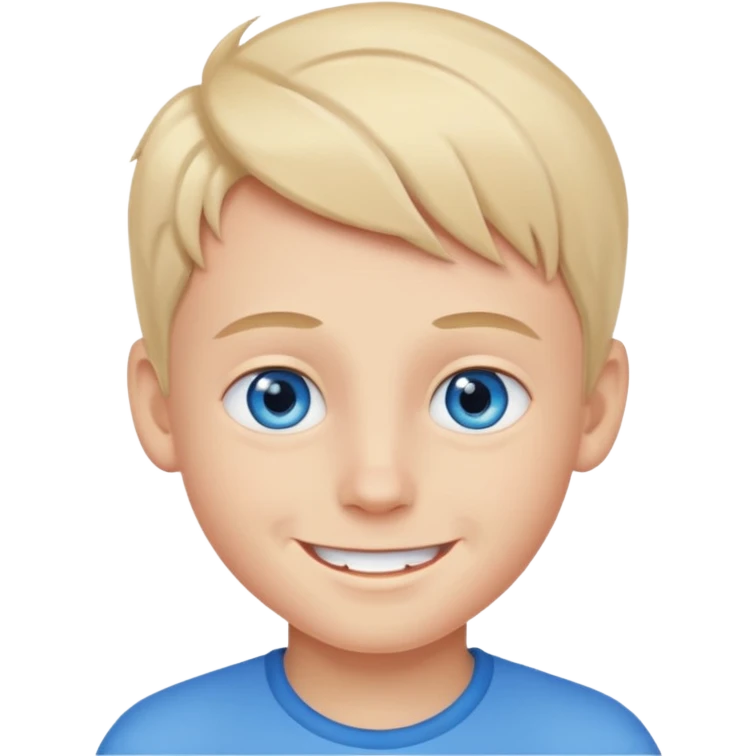 boy with a bright smile and blue eyes emoji