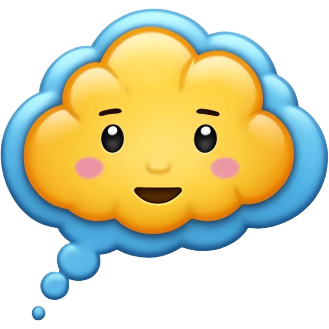 Thought bubble with messy lines inside emoji