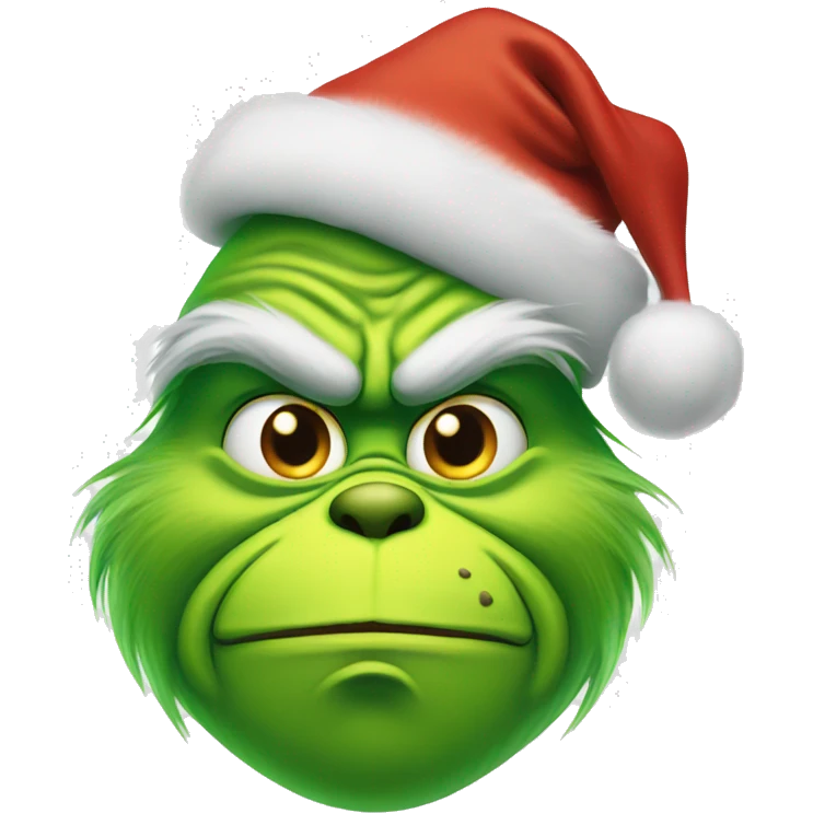 Grinch with christmas hat emoji
