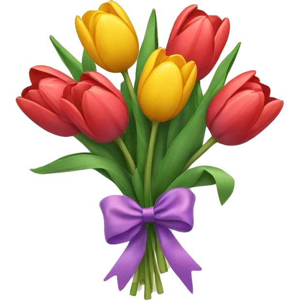 bouquet of tulips tied with a bow  emoji