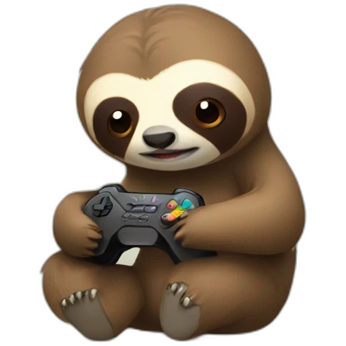 Sloth playing video games emoji