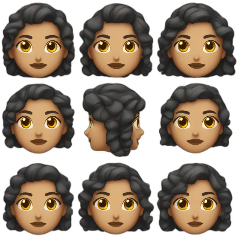 Mujer morena pelo largo emoji