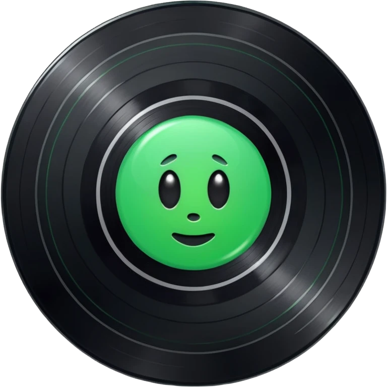 Vinyl record with green point inside emoji