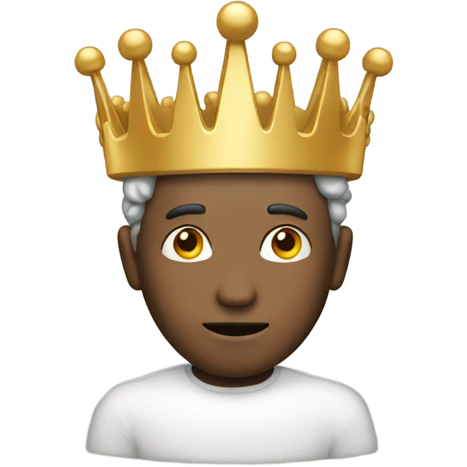 Man wearing a crown made of brain emoji