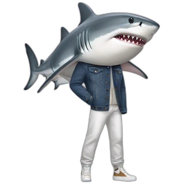 Shark with dior clothes emoji
