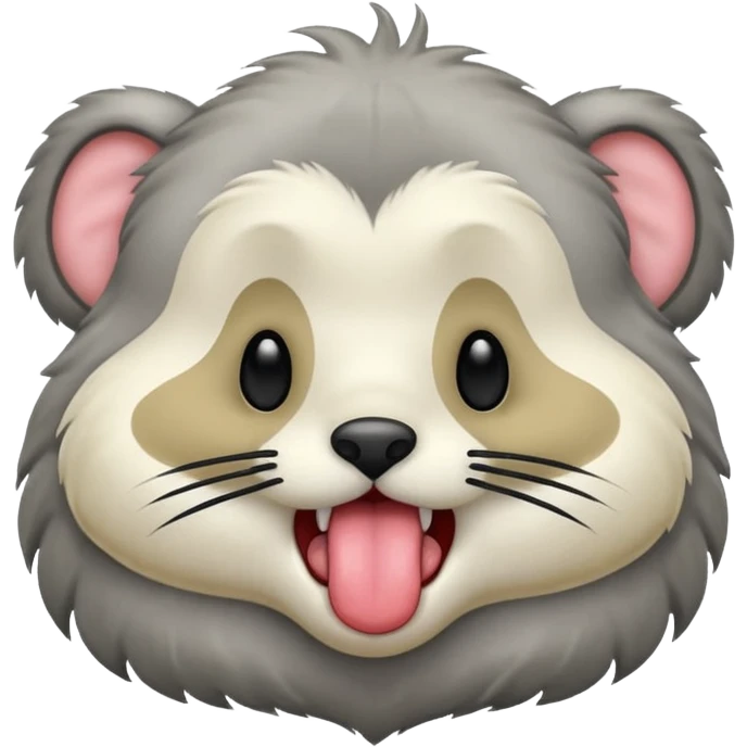 A thrunbo from the game rimworld. Front view, sticks the tongue out and licks emoji