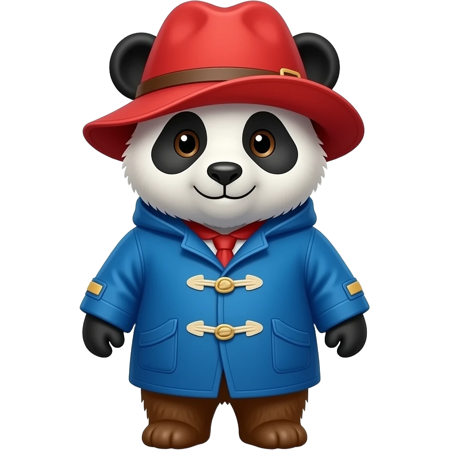 Panda with paddington outfit emoji