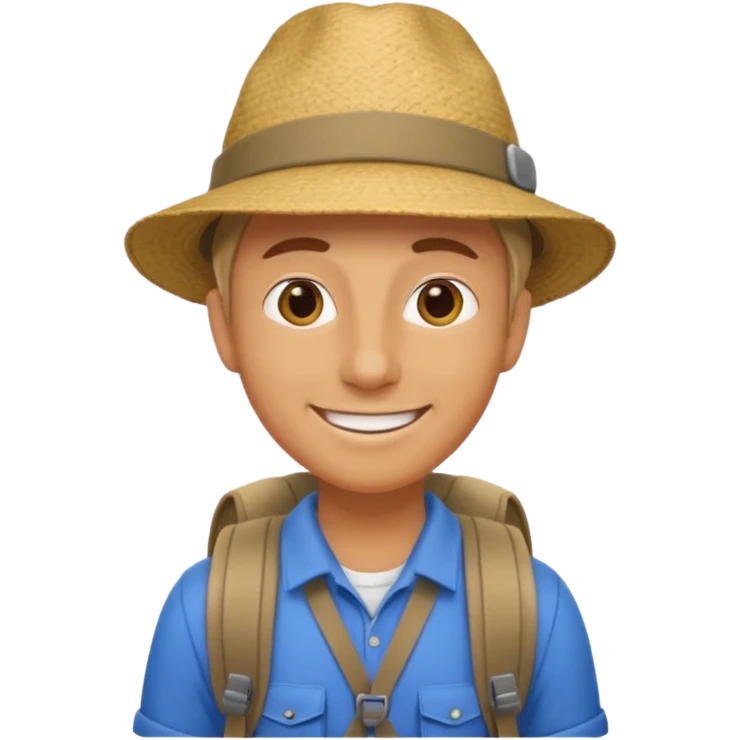 foreign tour guide with bagpack emoji