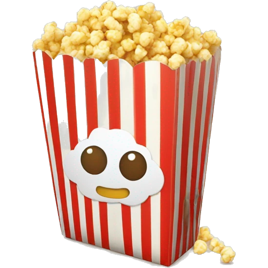 Un paquet de popcorn avec sachet de bonbons  emoji