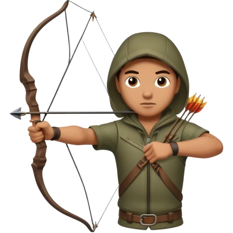 The classic hunter image with bow and arrow emoji
