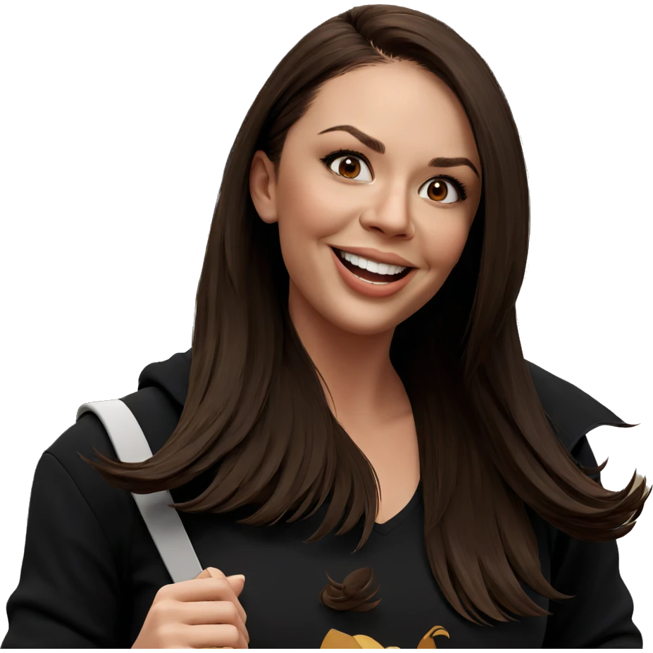 smiling girl with brown hair emoji