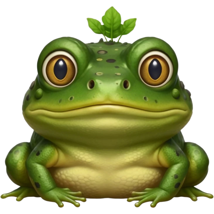 African Bullfrog with a worm on its head emoji