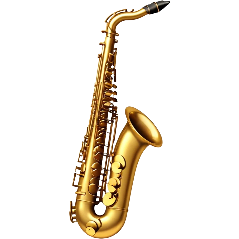 Cinematic Realistic Saxophone, smooth, curving golden brass body, intricate keywork reflecting soft warm light, rich patina adding character, glowing with a jazzy and atmospheric presence. emoji