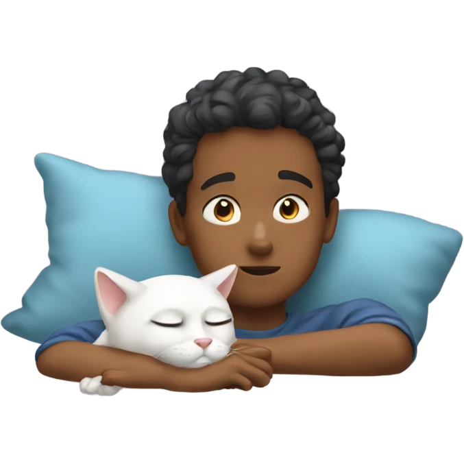 Boy day dreaming about getting a cat emoji