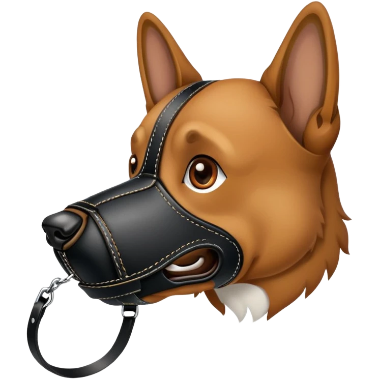 Dog muzzle with leash emoji