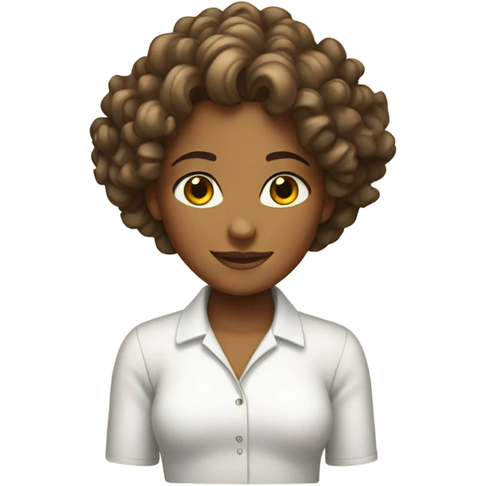 Tan girl with curly hair in a white shirt from Nicaragua  emoji