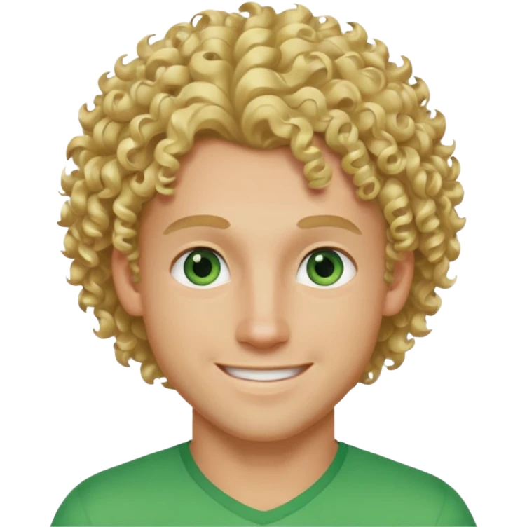 Athletic man with blond curly hair, and light green eyes  emoji