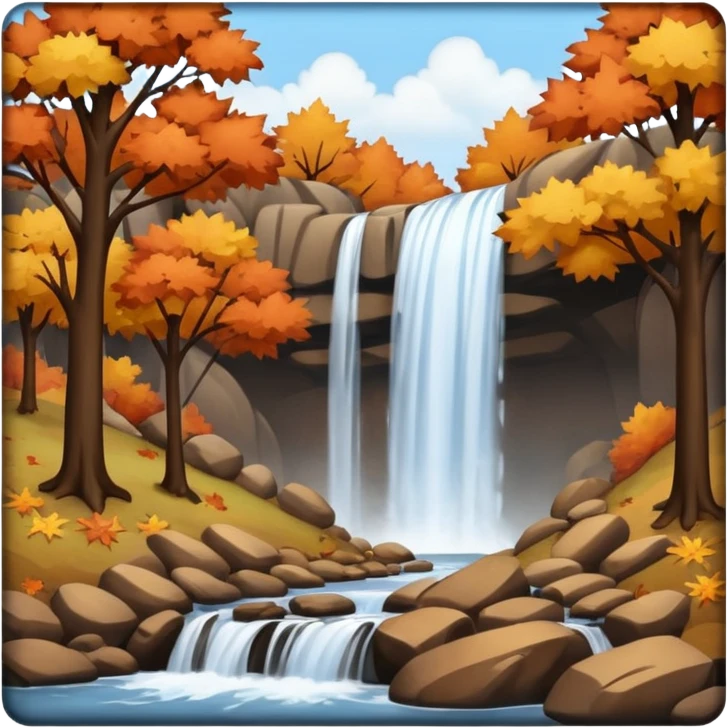 autumn with brown trees waterfall emoji