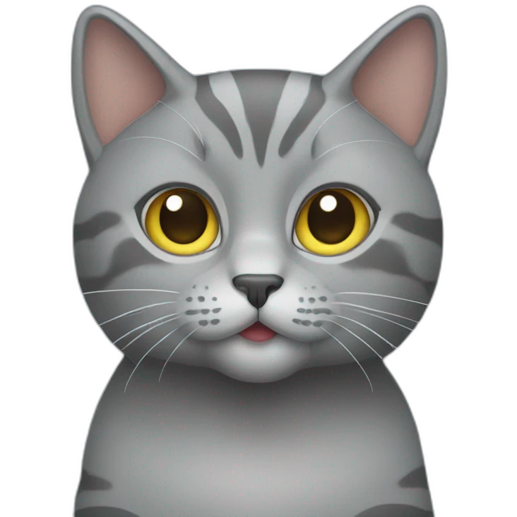 Grey cat on laptop emoji