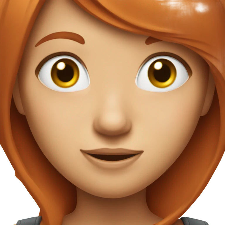 Red head girl with playful expression emoji