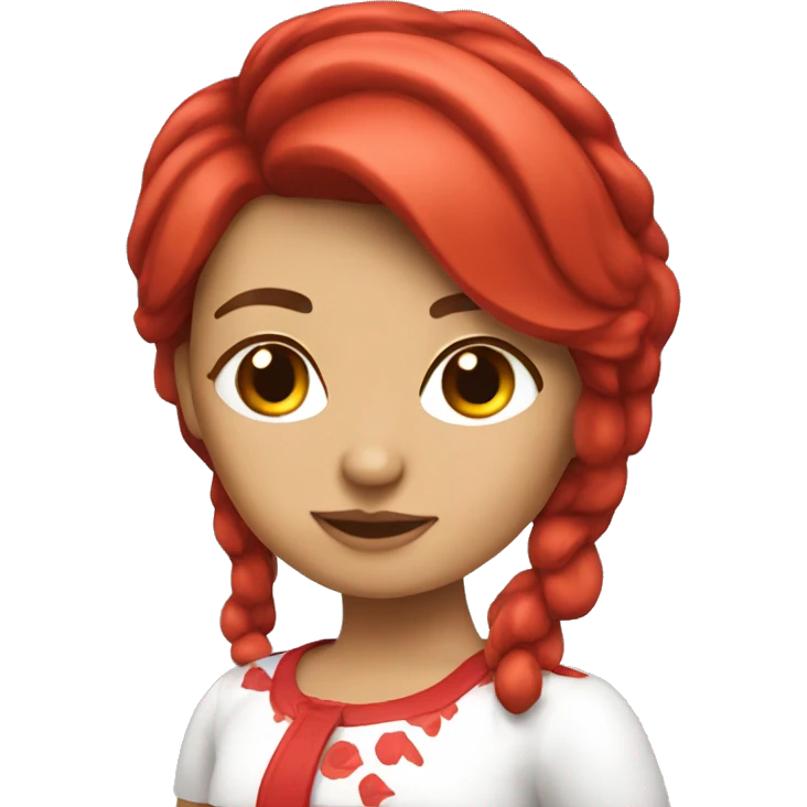 chica blanca con pelo rojo emoji
