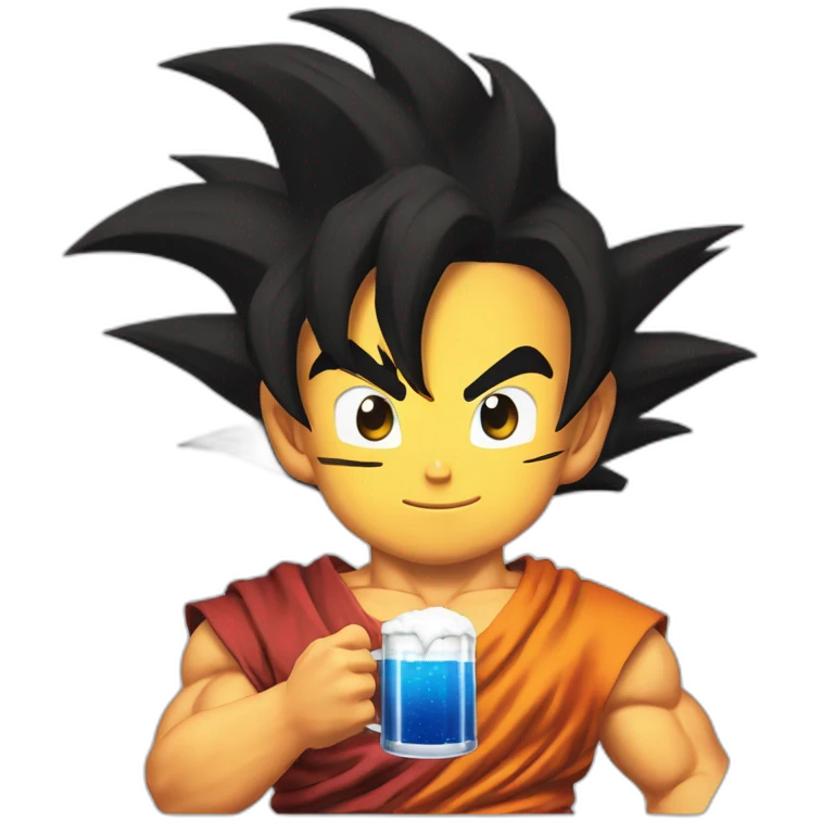 Son goku super saiyan god drank beer emoji