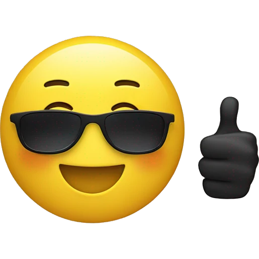 Yellow emoji with sunglasses giving thumbs up emoji