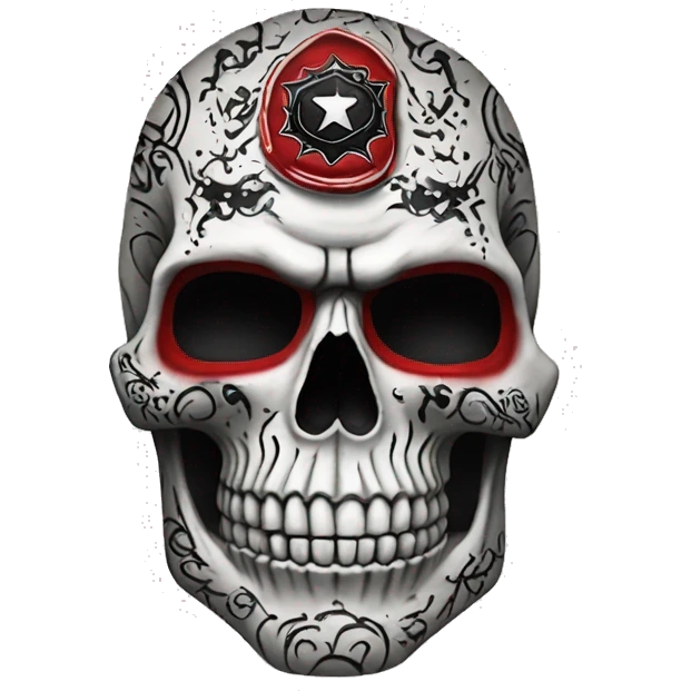 White detailed Texas tech raider red black tattoo skull emoji