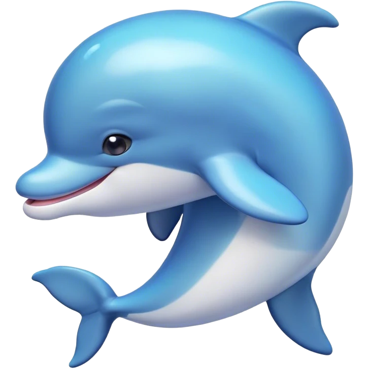 Cinematic Huggable Dolphin Portrait Emoji, Embracing a cuddly, rounded form with a soft, inviting silhouette and a gentle, warm smile, featuring smooth, glossy skin and large, endearing eyes that sparkle with affection, Simplified yet irresistibly adorable features, highly detailed, glowing with a tender, pastel aquatic glow, high shine, comforting and delightful, stylized with an air of plush marine lovability, soft glowing outline, capturing the essence of a super cute dolphin that seems as if it could be hugged into your heart! emoji