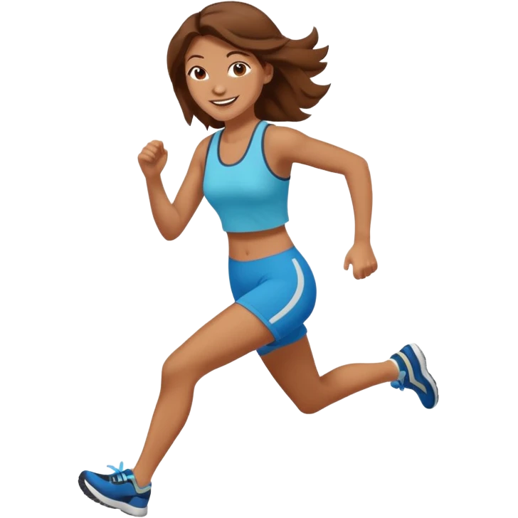 Naked woman with brown hair running emoji