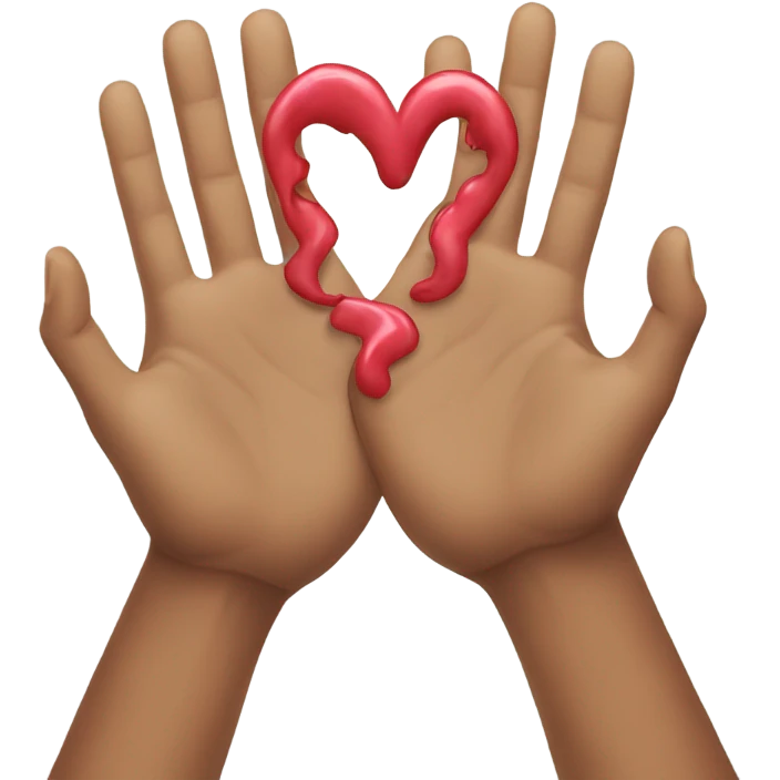 hand heart break emoji