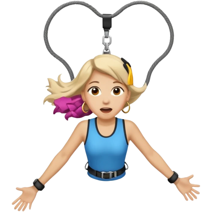 bungee jumping face with earrings emoji