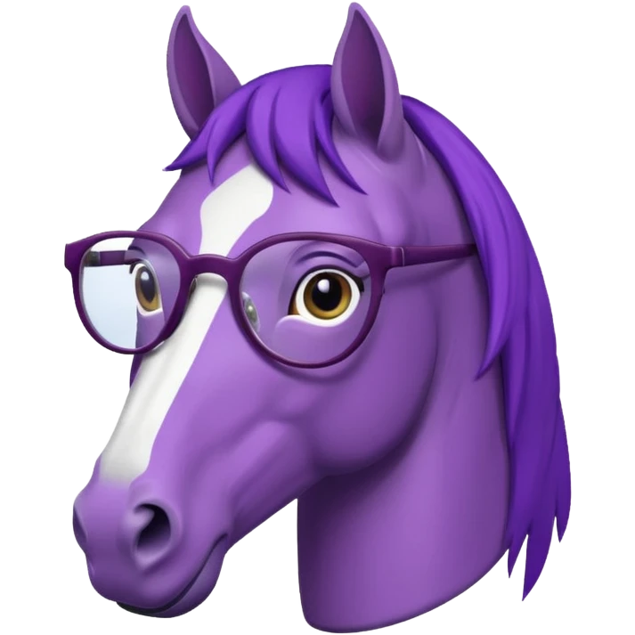 purple horse with glasses emoji