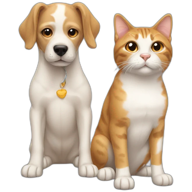Dog with a cat emoji