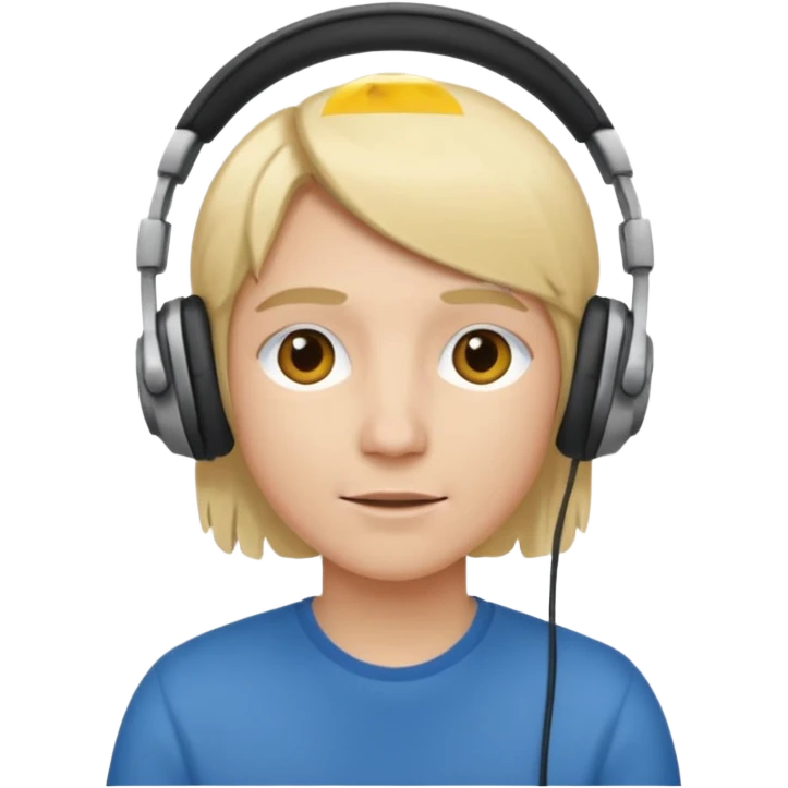 a person with blond hair wearing headphones emoji