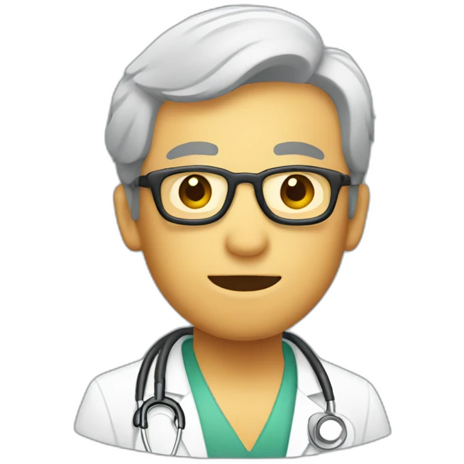 minimalist flat emoji of a dinosaur doctor emoji