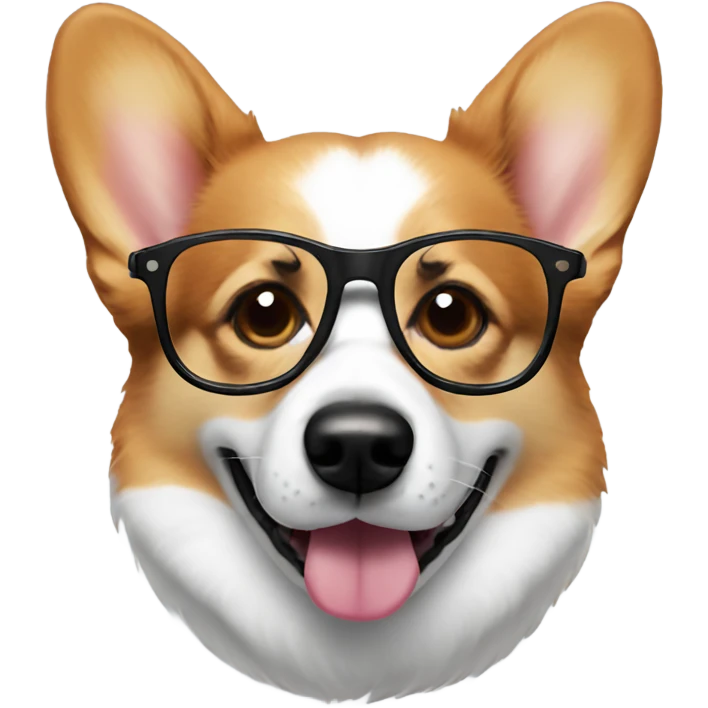 corgi with glasses  emoji