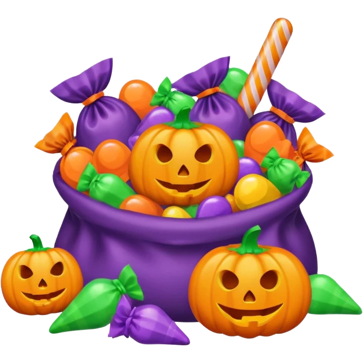 Halloween candies and candy bags, no pumpkin image emoji