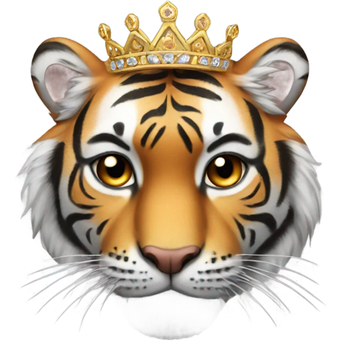 Tiger with a tiara emoji