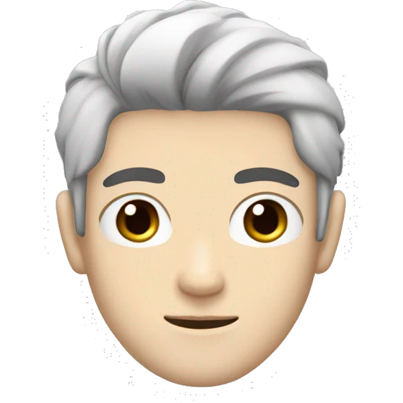 white skin color japanese man with black anime hair, make it from shoulders and create only one emoji MAKE BLACK HAİR BLACK emoji