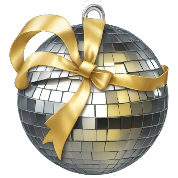 Disco ball with bow emoji