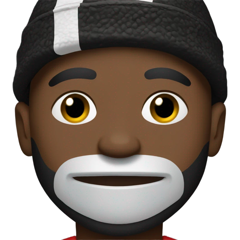 Black man wearing a falcons hat and jersey emoji