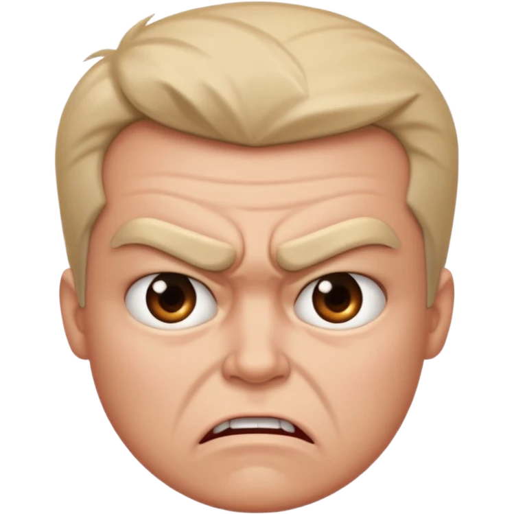 A 😡 but clam dowe but keep the face expression and make it blushing emoji