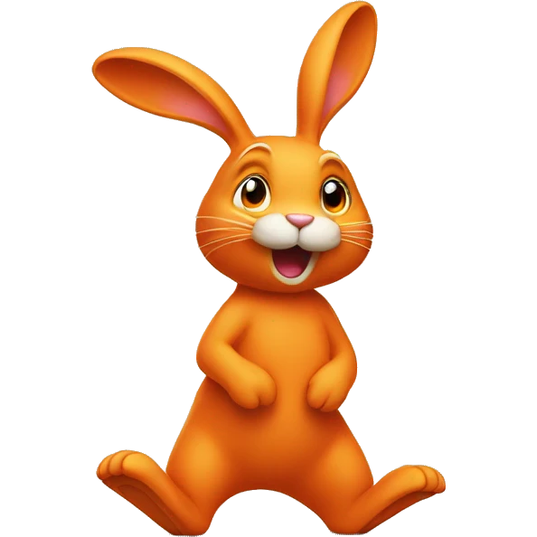 orange rabbit stands on two legs emoji